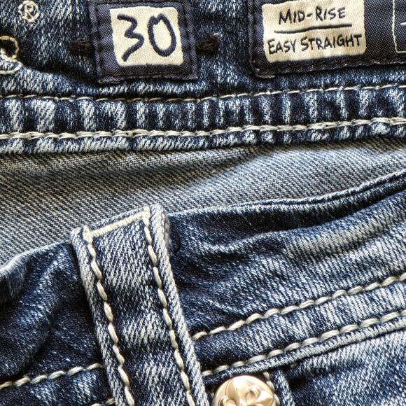 Miss Me Women's Mid Rise Easy Straight Bling Jeans, Size 30x33 - Picture 4 of 10